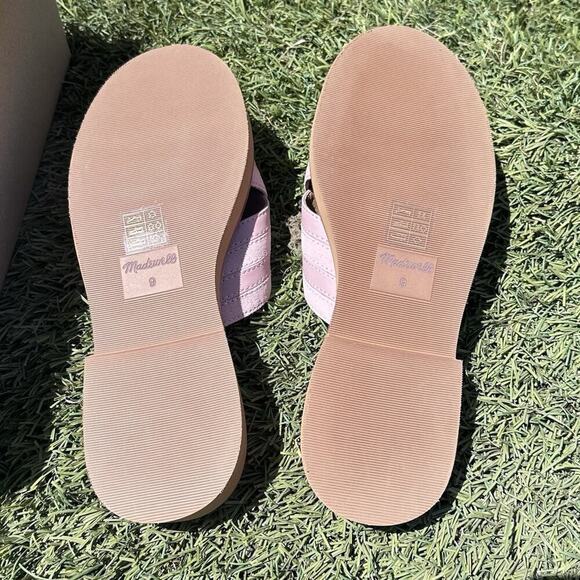 NIB Madewell Pieced Crisscross Slides in Suede Sandals Pink Size 9 Girlcore - Picture 6 of 8